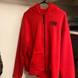 VS Pink Sherpa lined Full Zip up hoodie